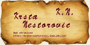 Krsta Nestorović vizit kartica